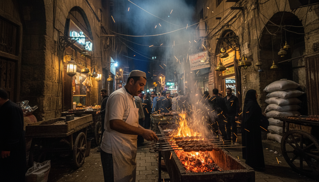 traditional Egyptian food illustration
