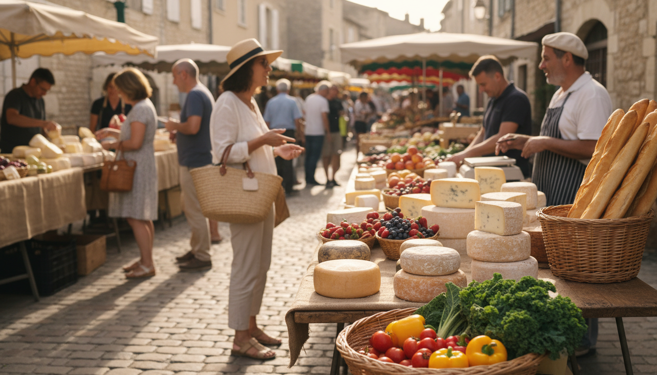 rural France travel guide illustration
