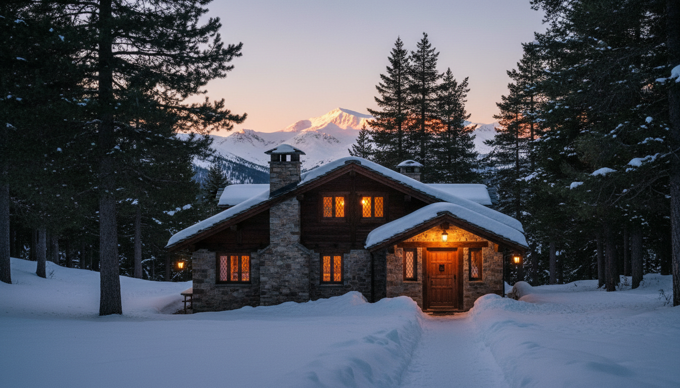 A rustic mountain lodge in the Teruel province offering a cozy retreat after skiing near Valencia