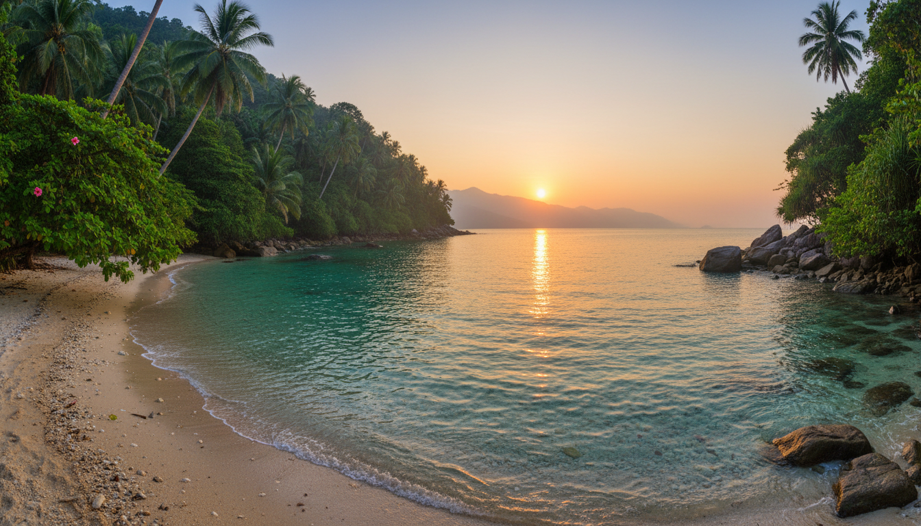 A pristine and untouched tropical beach showcasing the beautiful results of sustainable travel