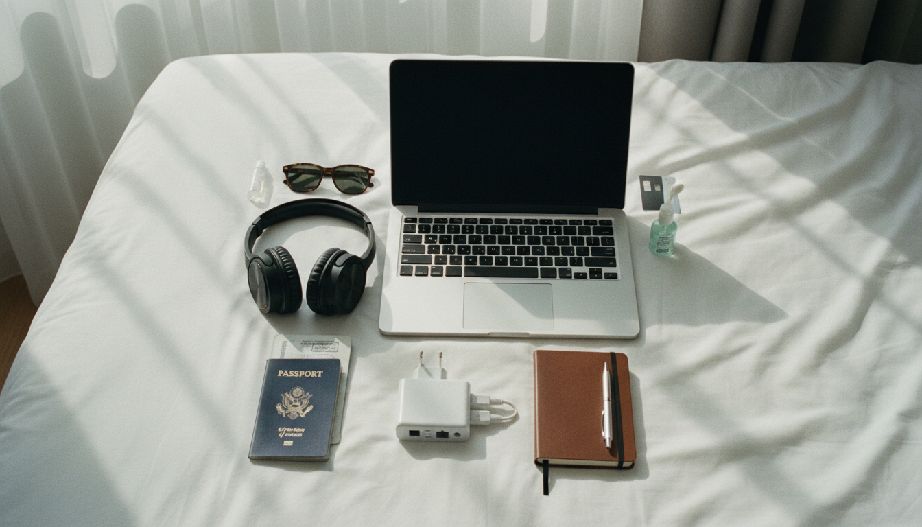 Essential travel gear and laptop setup required to successfully sustain the digital nomad lifestyle around the world.
