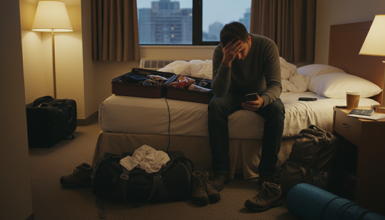 Overcrowded hotel room showing the negative consequences of ignoring hotel room occupancy limits.