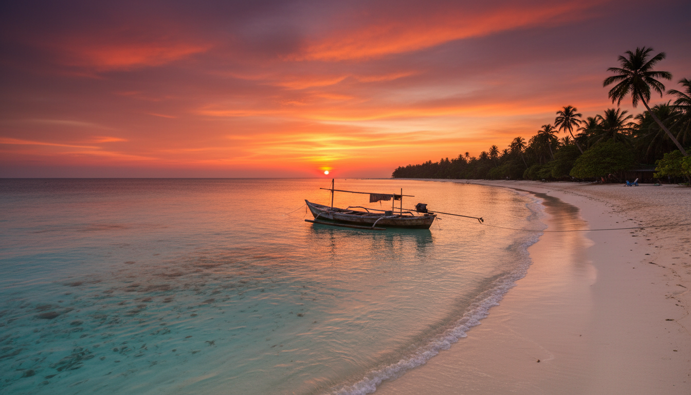A stunning tropical sunset at one of the best travel destinations in the world