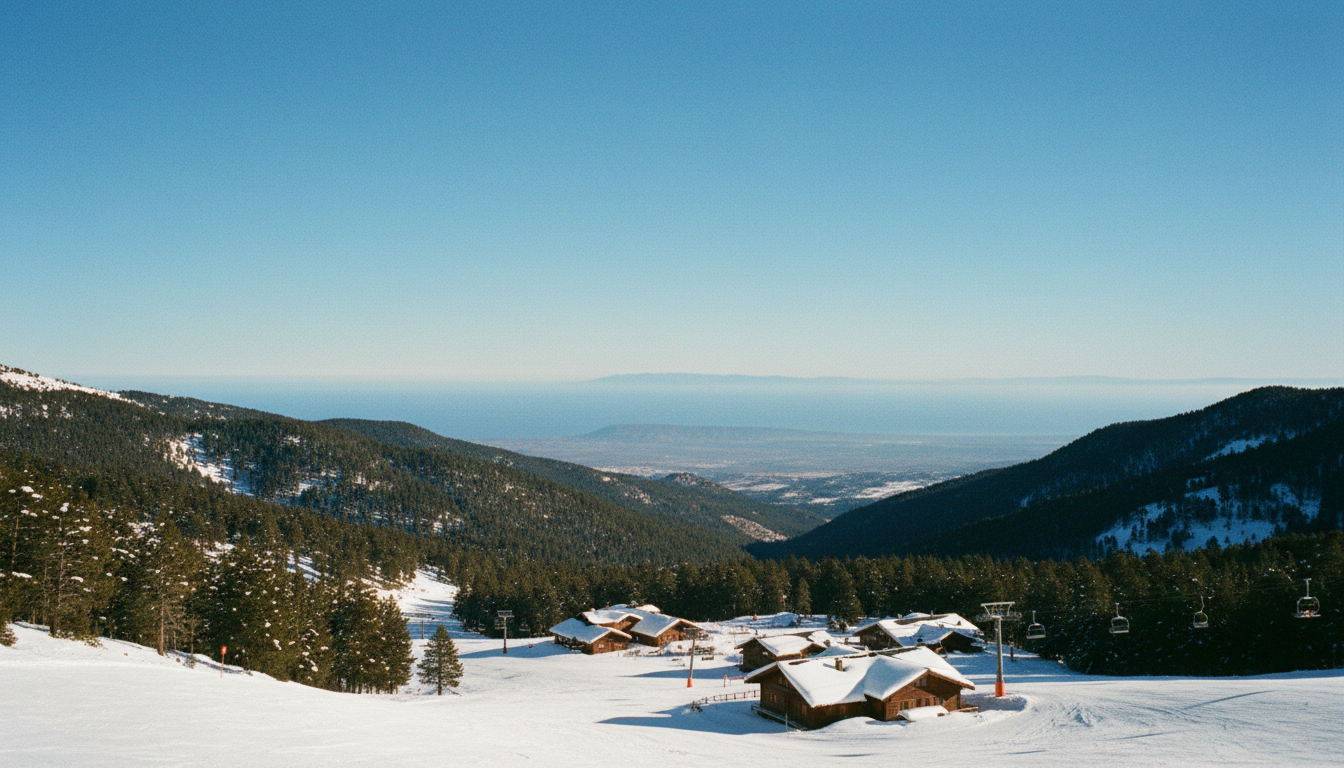 Panoramic view of snow-covered mountains showcasing the beauty of skiing near Valencia