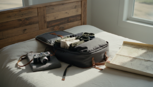 A comprehensive view of a perfectly packed minimalist travel backpack showcasing the ultimate packing light guide.