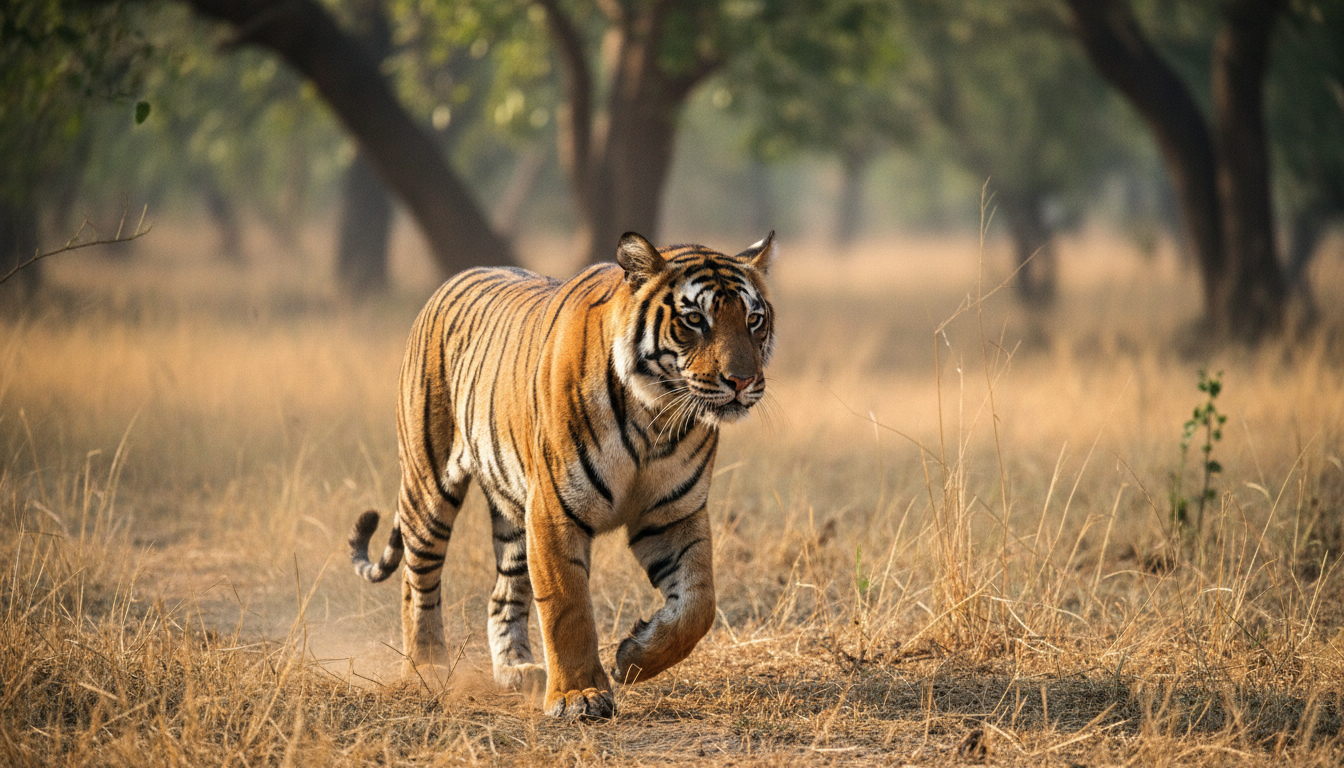 7 Day India Itinerary: My Golden Triangle Travel Experience 2 A wild Bengal tiger spotted on safari during my 7 day India itinerary in Ranthambore