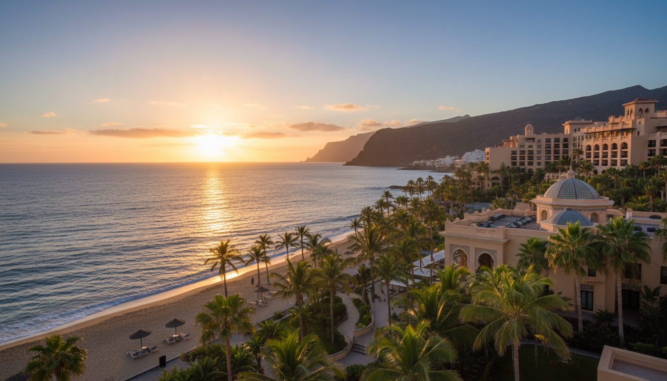 best hotels in Tenerife beachfront luxury resort at sunset