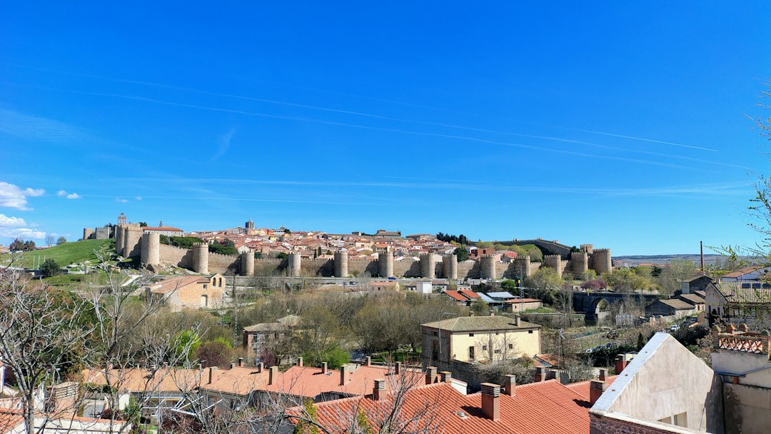 Panoramic view of Ávila from the Cuatro Postes viewpoint