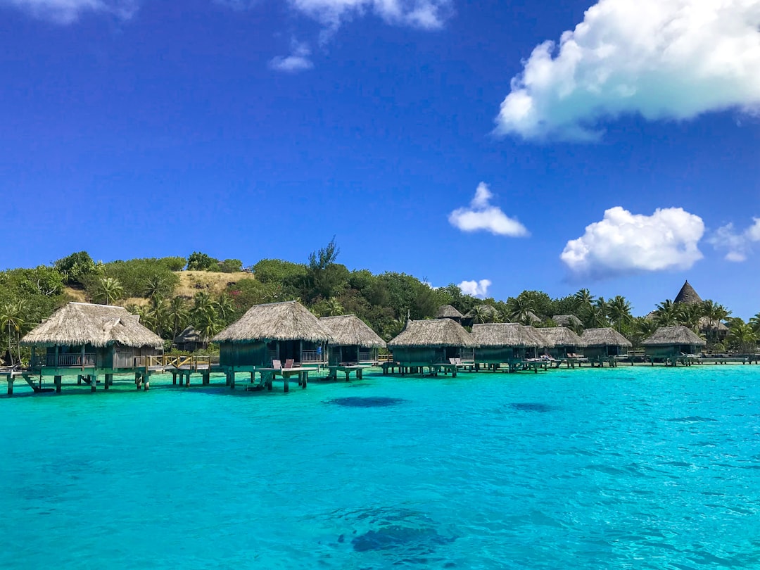 Sailing boat on the Bora Bora lagoon in French Polynesia