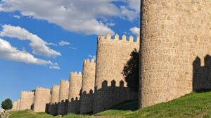 Medieval city walls of Ávila in Castilla y León, Spain
