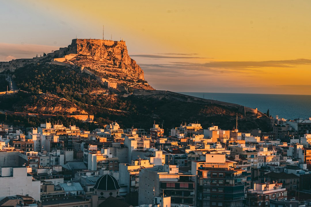 Alicante city with Santa Bárbara Castle on the hill