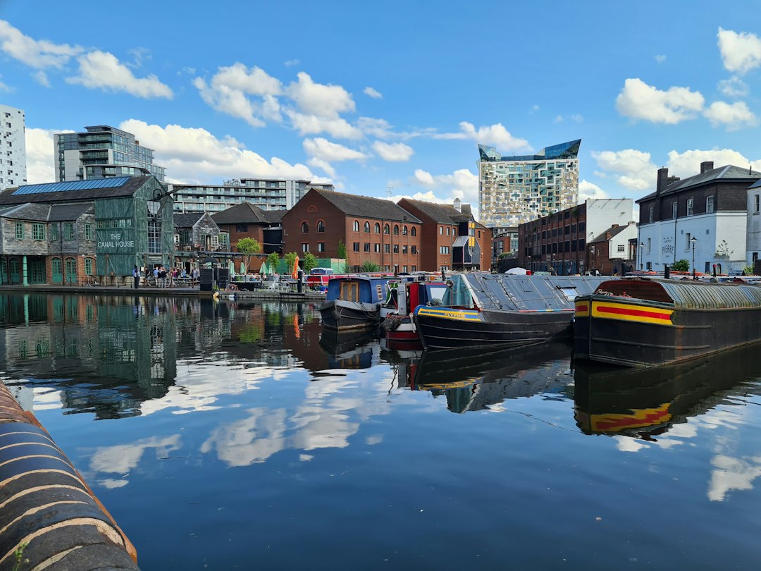 Canal near Brindleyplace in central Birmingham, England
