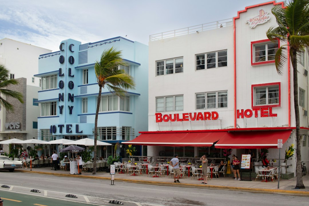 Art Deco hotels on Ocean Drive in Miami Beach, Florida