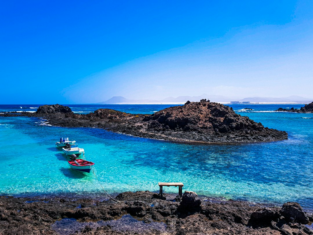 Boats on the water near Playa Blanca, Lanzarote