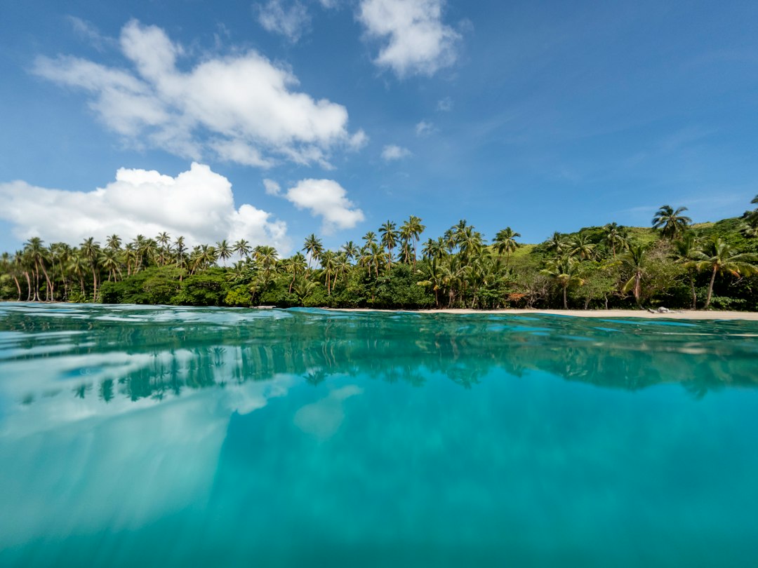 Clear water and coastline at Viani Bay in Fiji